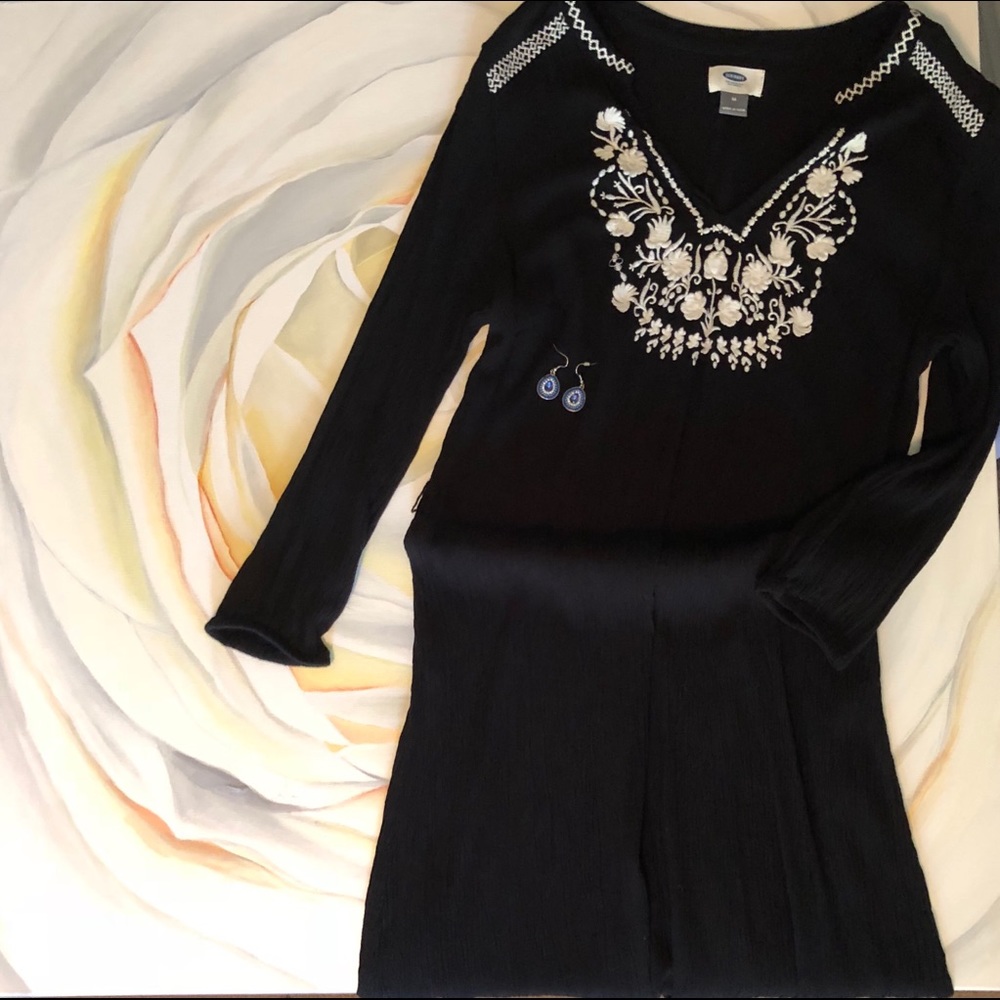 Old navy black soft linen dress! medium size 6-8